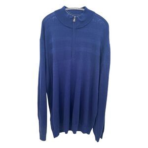 Cutterbuck sweater zip up navy blue size size XLT /TGL wool
